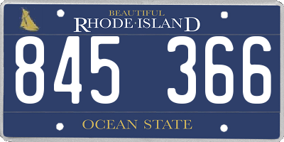 RI license plate 845366