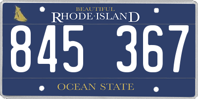 RI license plate 845367