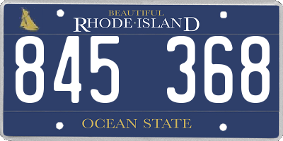 RI license plate 845368