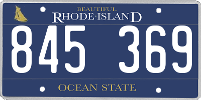 RI license plate 845369
