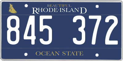RI license plate 845372