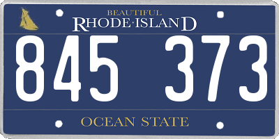 RI license plate 845373