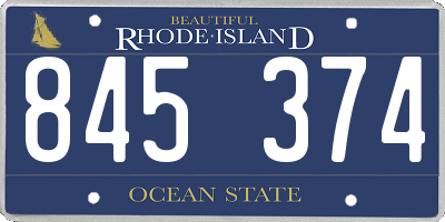 RI license plate 845374