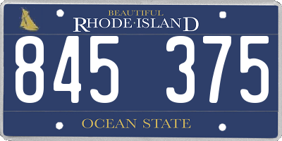 RI license plate 845375