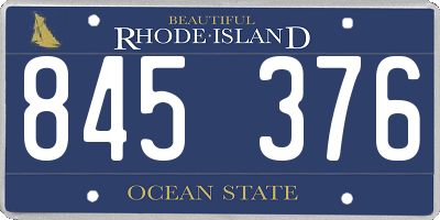 RI license plate 845376
