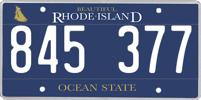RI license plate 845377