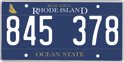 RI license plate 845378