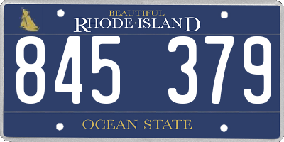 RI license plate 845379