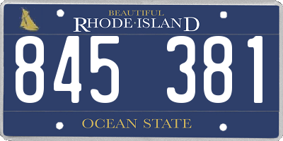 RI license plate 845381
