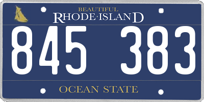 RI license plate 845383