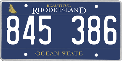 RI license plate 845386
