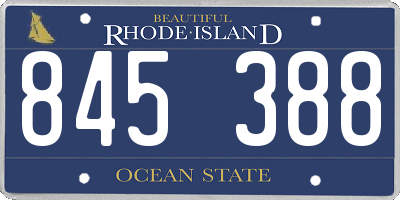 RI license plate 845388