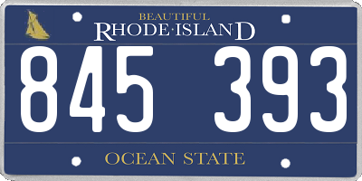 RI license plate 845393