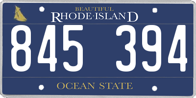 RI license plate 845394
