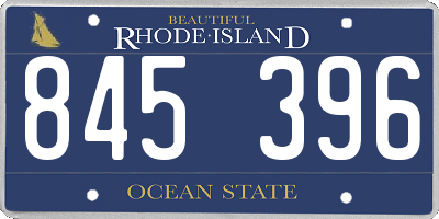 RI license plate 845396