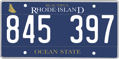 RI license plate 845397