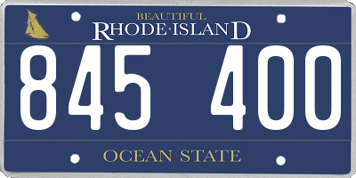 RI license plate 845400