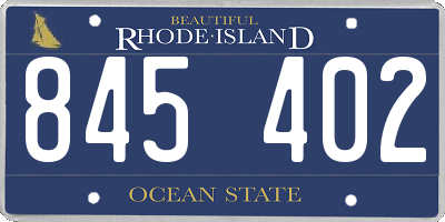 RI license plate 845402