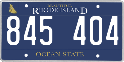 RI license plate 845404