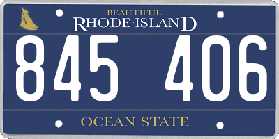 RI license plate 845406