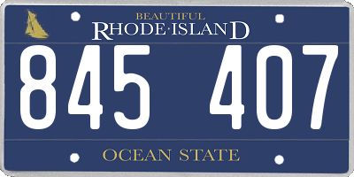 RI license plate 845407