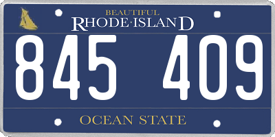 RI license plate 845409