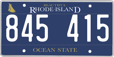 RI license plate 845415