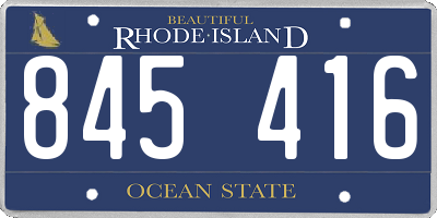 RI license plate 845416