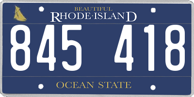 RI license plate 845418
