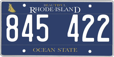 RI license plate 845422