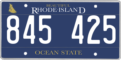 RI license plate 845425