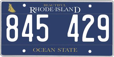 RI license plate 845429
