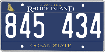 RI license plate 845434