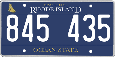 RI license plate 845435