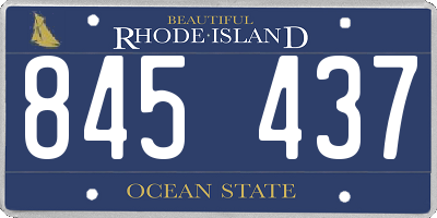 RI license plate 845437