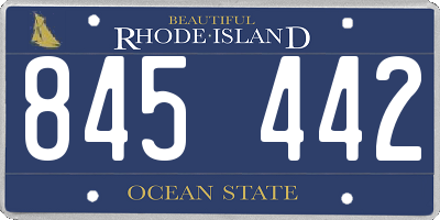 RI license plate 845442