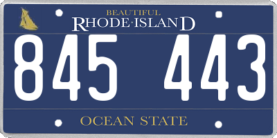 RI license plate 845443