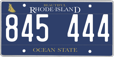 RI license plate 845444