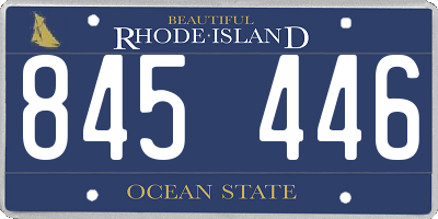 RI license plate 845446