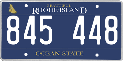 RI license plate 845448