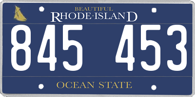 RI license plate 845453