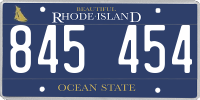 RI license plate 845454