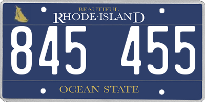 RI license plate 845455