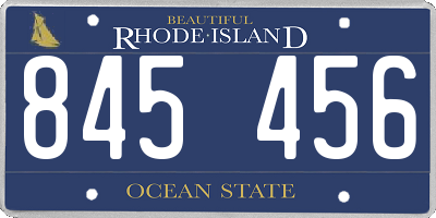 RI license plate 845456