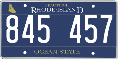 RI license plate 845457