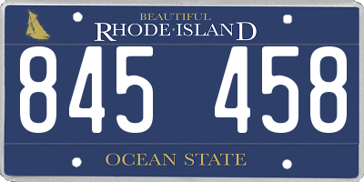 RI license plate 845458