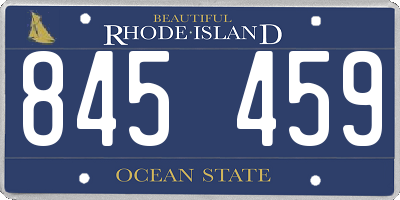 RI license plate 845459