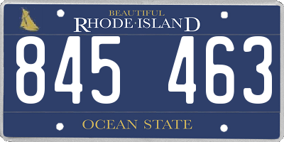 RI license plate 845463