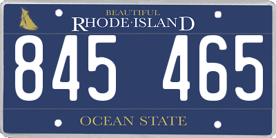 RI license plate 845465