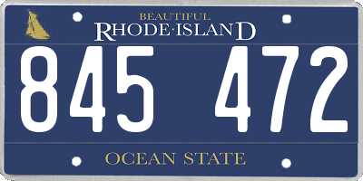 RI license plate 845472
